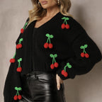Damen Verspielter Strick-Cardigan mit dekorativen Details