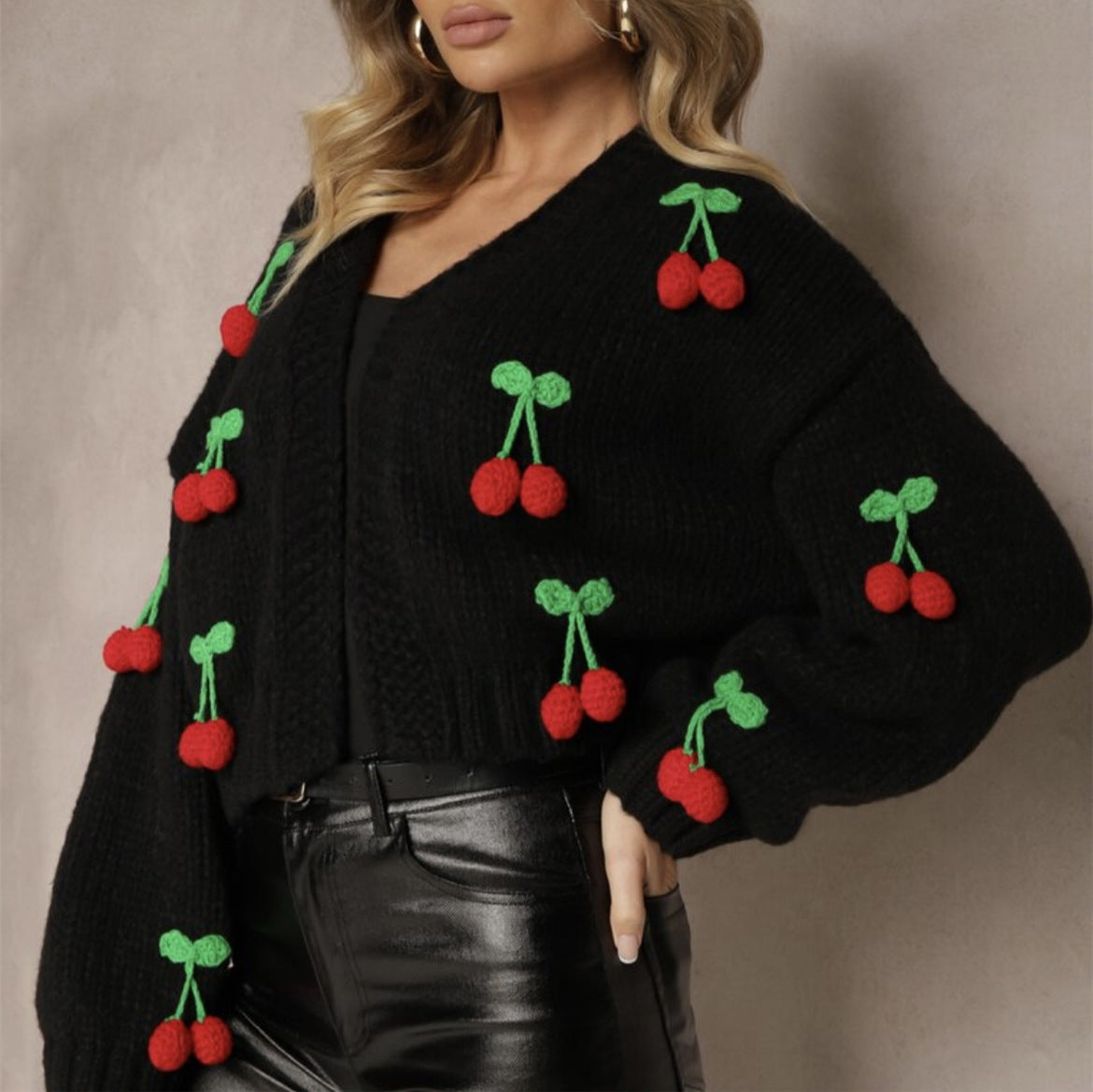 Damen Verspielter Strick-Cardigan mit dekorativen Details
