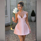 Damen Freizeitliches Minikleid mit schmalen Spaghettiträgern R&B
