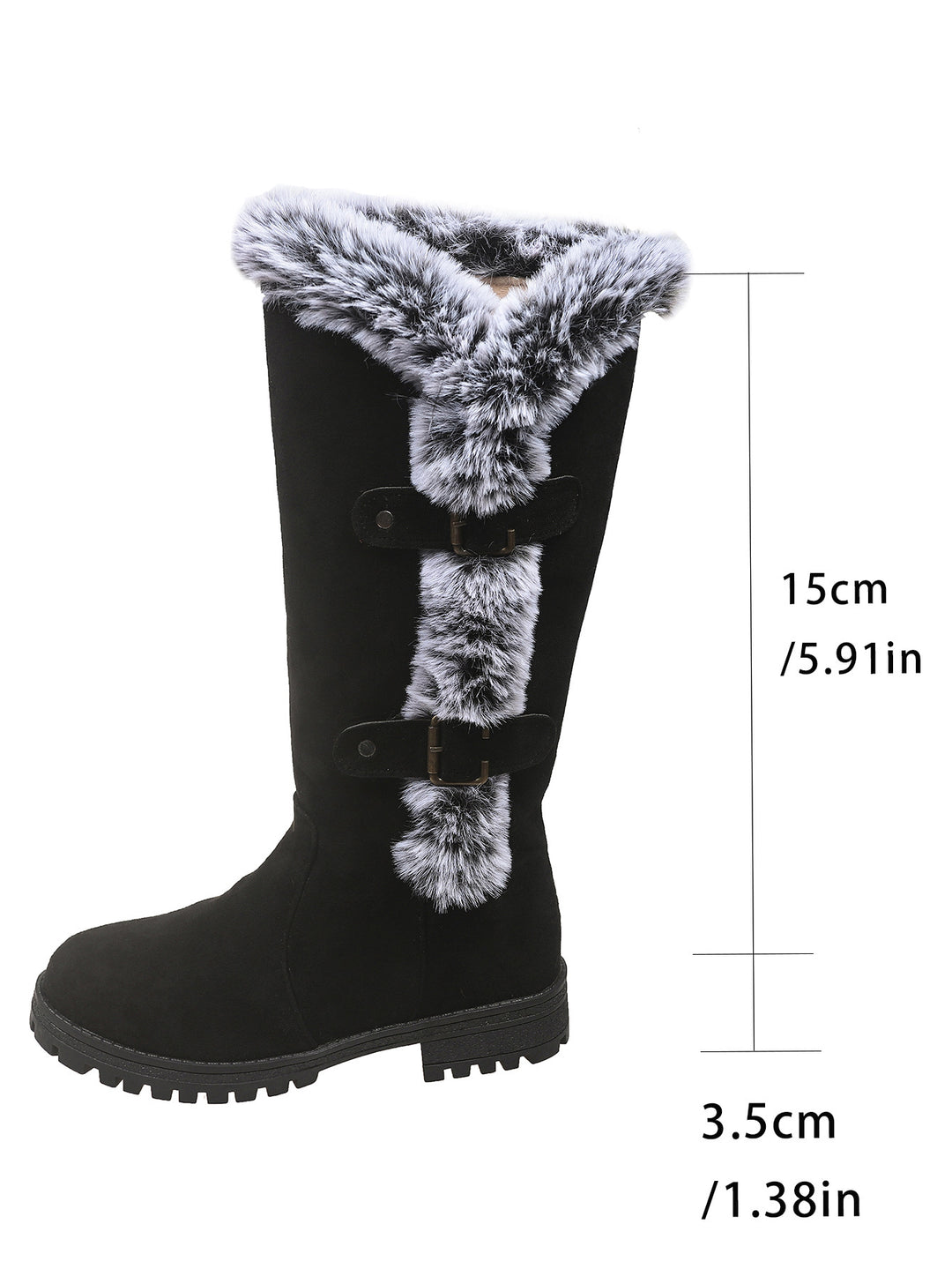 Damen Winterstiefel mit kuscheligem Kunstfellkragen und rutschfester Sohle R&B