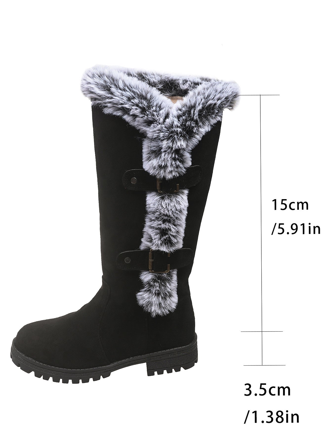 Damen Winterstiefel mit kuscheligem Kunstfellkragen und rutschfester Sohle R&B