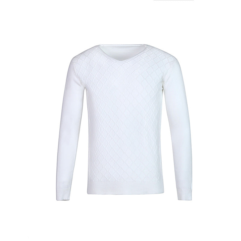 Herren V-Ausschnitt Pullover mit Strukturmuster R&B