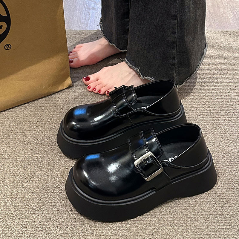 Damen Plateau-Schuhe mit modischem Riemen von