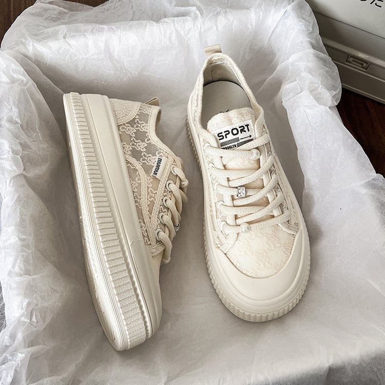 Damen Sneaker mit strapazierfähigem Obermaterial und dicker Laufsohle R&B