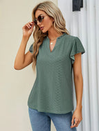 Damen luftige Bluse mit Spitzendetail R&B