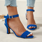 Damen Elegante High Heel Sandalen mit verspieltem Riemendesign R&B