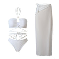 Damen Bikini-Set mit modischem Cut-Out-Design und elegantem Wickelrock R&B