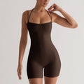 Damen Bodycon Jumpsuit mit verstellbaren Trägern und hohem Schnitt R&B