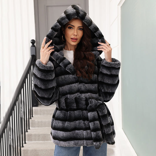 Damen kuschelige Kunstfelljacke R&B