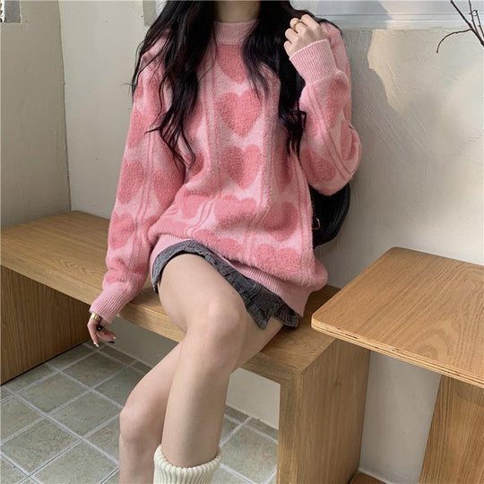 Damen kuscheliger Pullover mit abwechslungsreichem Muster und lässigem Schnitt R&B