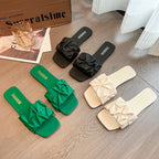 Damen Schlappen mit trendiger Faltenoptik R&B