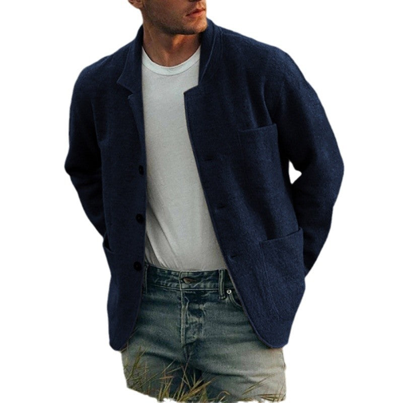 Herren lässige Wolljacke mit modernem Schnitt und praktischen Taschen R&B