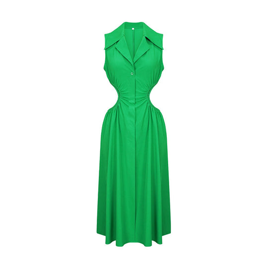 Damen elegantes Maxikleid mit tailliertem Design und raffinierten Cut-Outs R&B