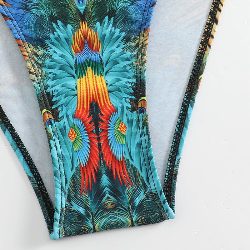 Damen Triangel-Bikini mit extravaganten Mustern und funkelnden Akzenten R&B