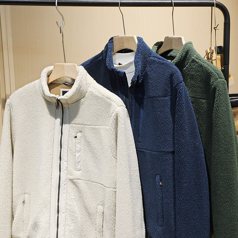 Damen Fleecejacke mit hohen Kragen und praktischen Reißverschlusstaschen Hedi-Mode