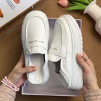 Damen Elegante Slip-On Sneakers mit dicker Sohle und modischer Schnalle R&B