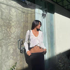 Damen Luftiges Crop-Top mit femininer Schnürung und lässigem Design R&B