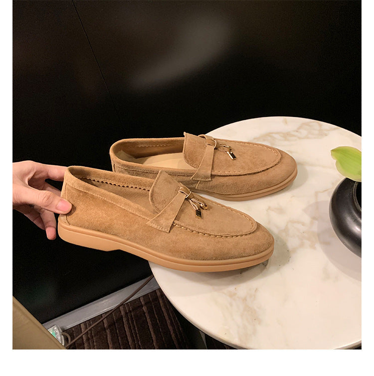 Damen Mokassins mit elegantem Riemen und hochwertiger Wildlederverarbeitung R&B