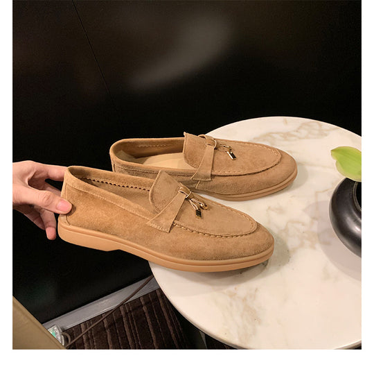 Damen Mokassins mit elegantem Riemen und hochwertiger Wildlederverarbeitung R&B
