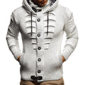 Herren Strickjacke mit Kapuze und dekorativen Knopfdetails R&B
