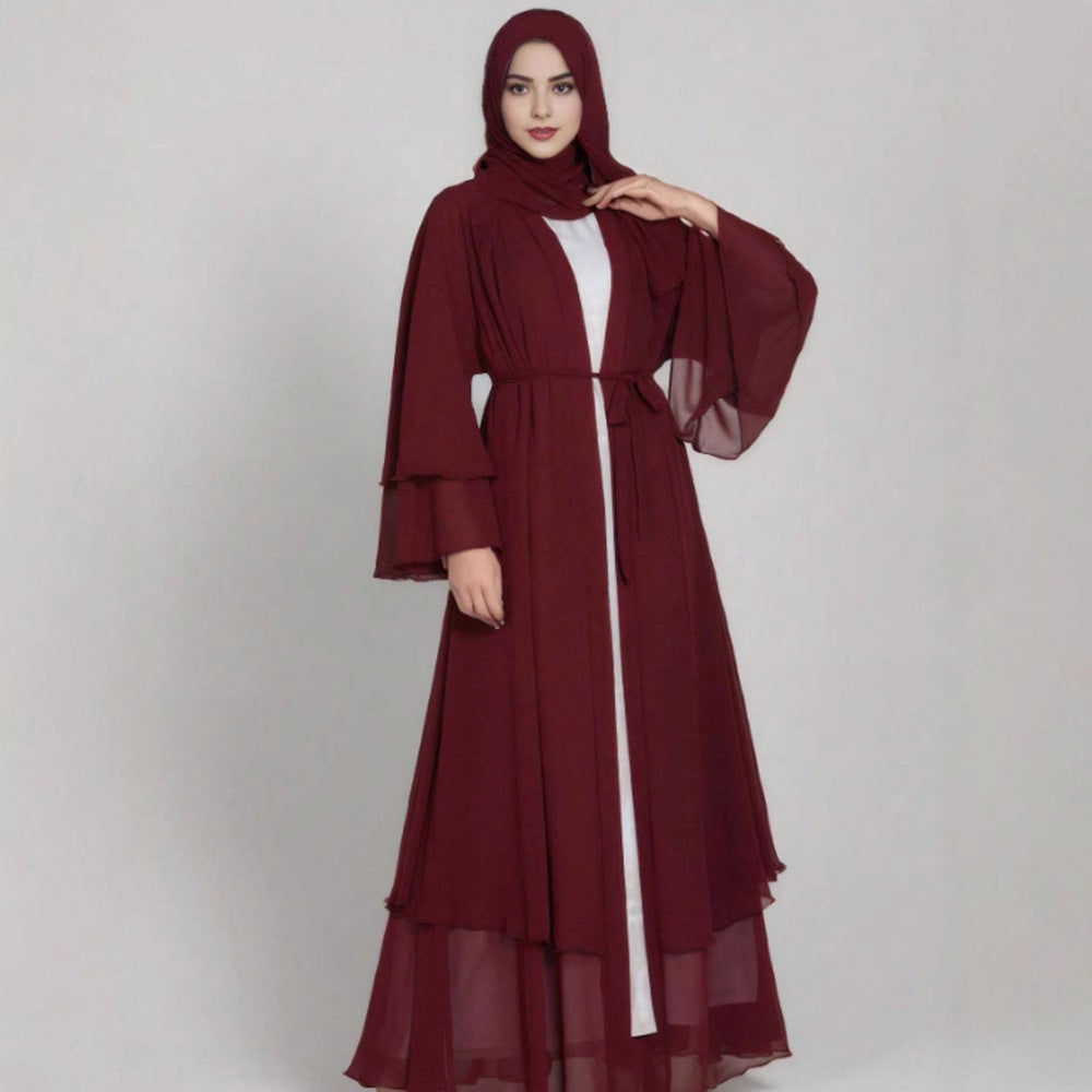 Damen Elegante und fließende lange Kaftan mit offenen Ärmeln R&B