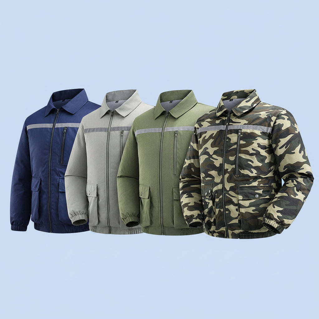 Herren nan belüftete Kühlarbeitsjacke mit seitlichen USB-Lüftern, reflektierendem Bruststreifen und multifunktionalen Taschen R&B