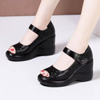 Damen Wedge-Sandalen mit verstellbarem Riemen und Luftdurchlässigem Obermaterial R&B