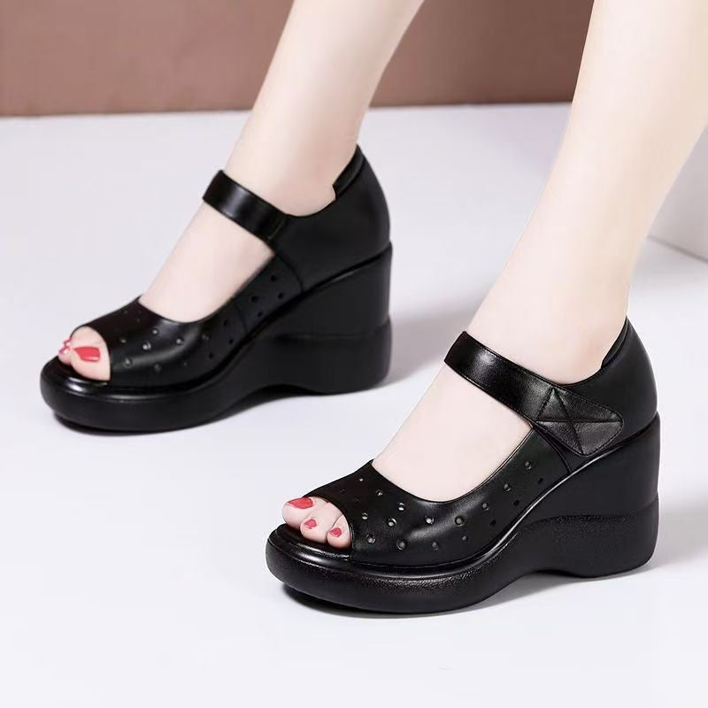 Damen Wedge-Sandalen mit verstellbarem Riemen und Luftdurchlässigem Obermaterial R&B