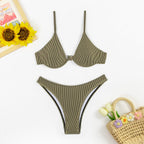 Damen Triangel-Bikini mit raffinierten Rippendetails R&B