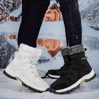 Damen isolierte Winterstiefel mit rutschfester Sohle und modischem Kunstfell