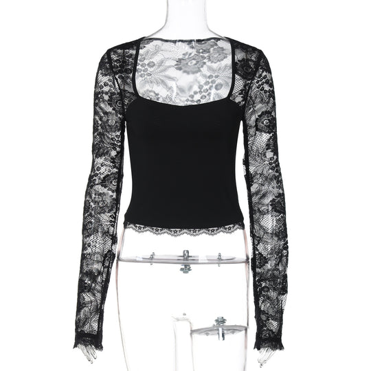 Damen Elegantes Oberteil mit Spitzendetails R&B