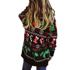 Damen Weihnachts-Strickjacke mit festlichem Design und knöpfbarem Schnitt R&B