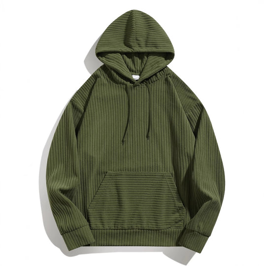 Herren Kapuzenpullover mit strukturierter Ripp-Textur und praktischen Taschen R&B