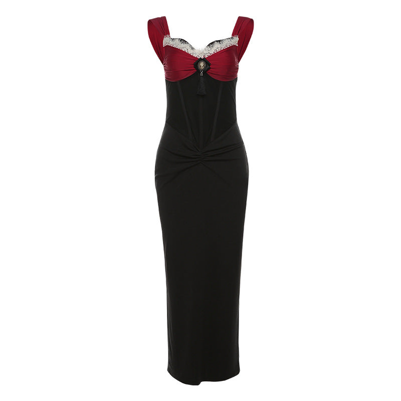 Damen Elegantes Maxikleid mit dekadentem Bustier-Oberteil und verzierten Details R&B