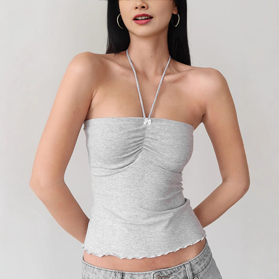 Damen Bandeau-Top mit zarten Rüschendetails und verstellbaren Trägern R&B
