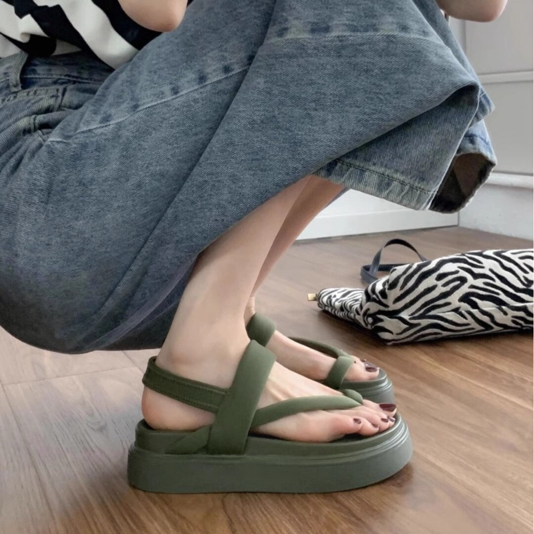 Damen komfortable Sandalen mit doppellagigem Riemendesign und rutschfester Sohle R&B