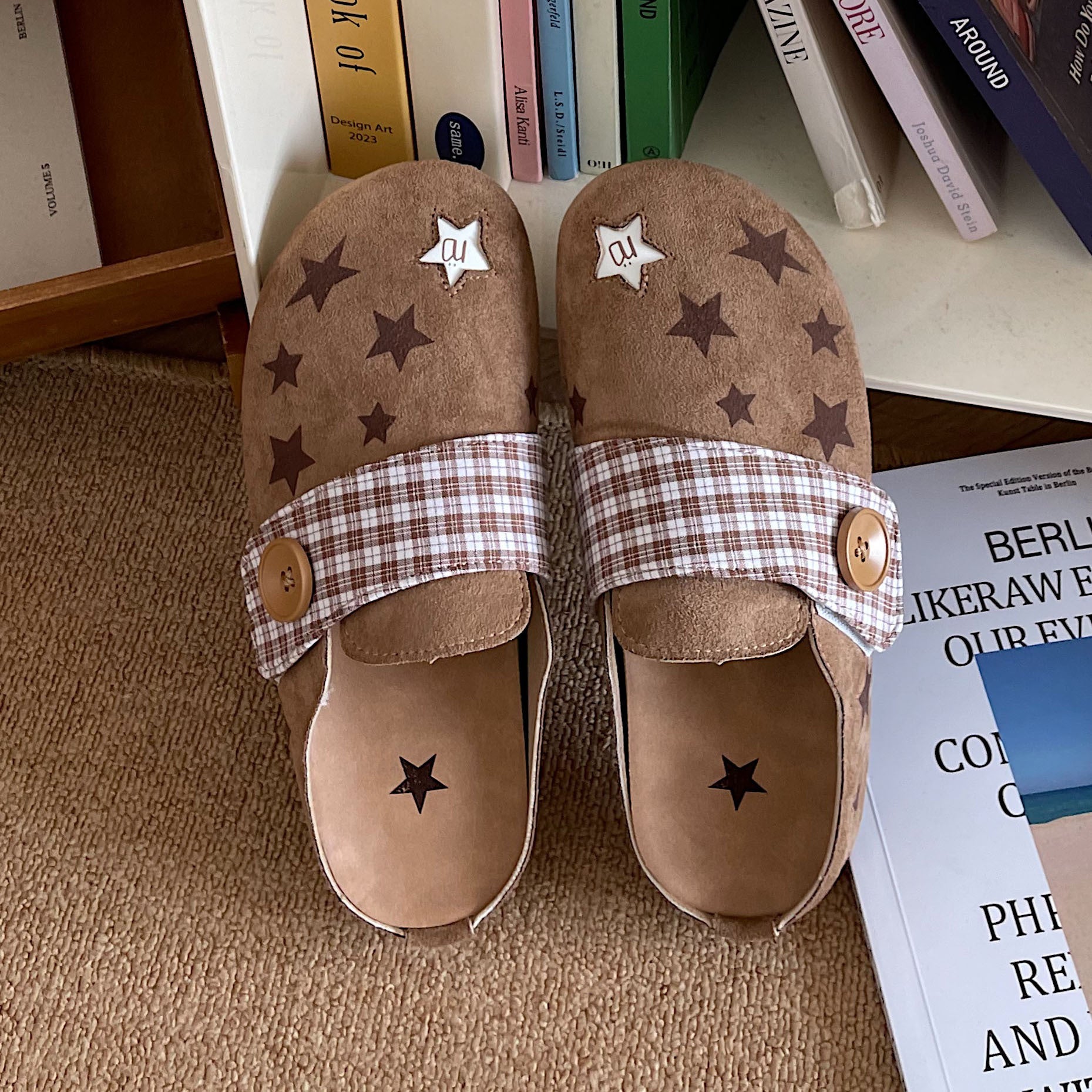 Damen Clogs mit modischem Sternen-Design und bequemer Sohle