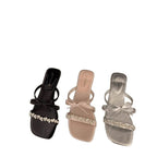 Damen elegante Flip-Flops mit funkelndem Strass und modischem Riemendesign EB