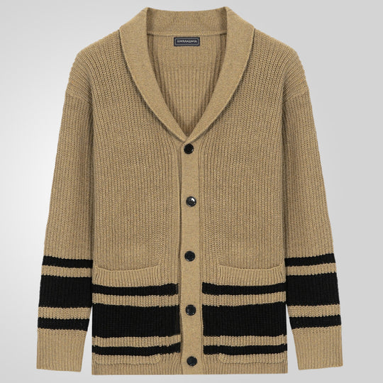 Herren Grobstrickcardigan mit modernen Details und praktischen Taschen R&B