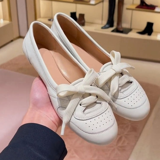 Damen Ballerina-Schuhe mit modischem Schleifendetail und hochwertiger Lederverarbeitung R&B