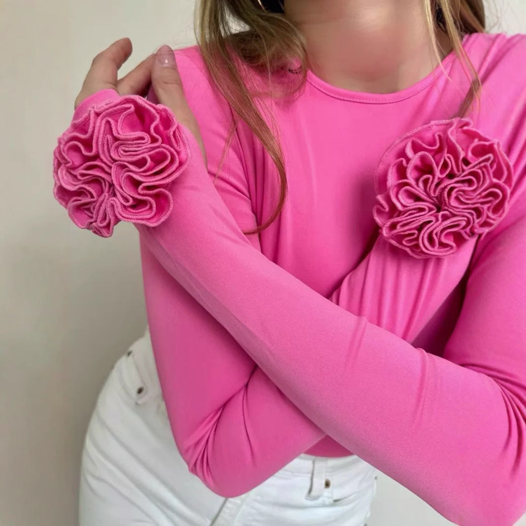 Damen Langarmshirt mit verspielten Rüschendetails R&B