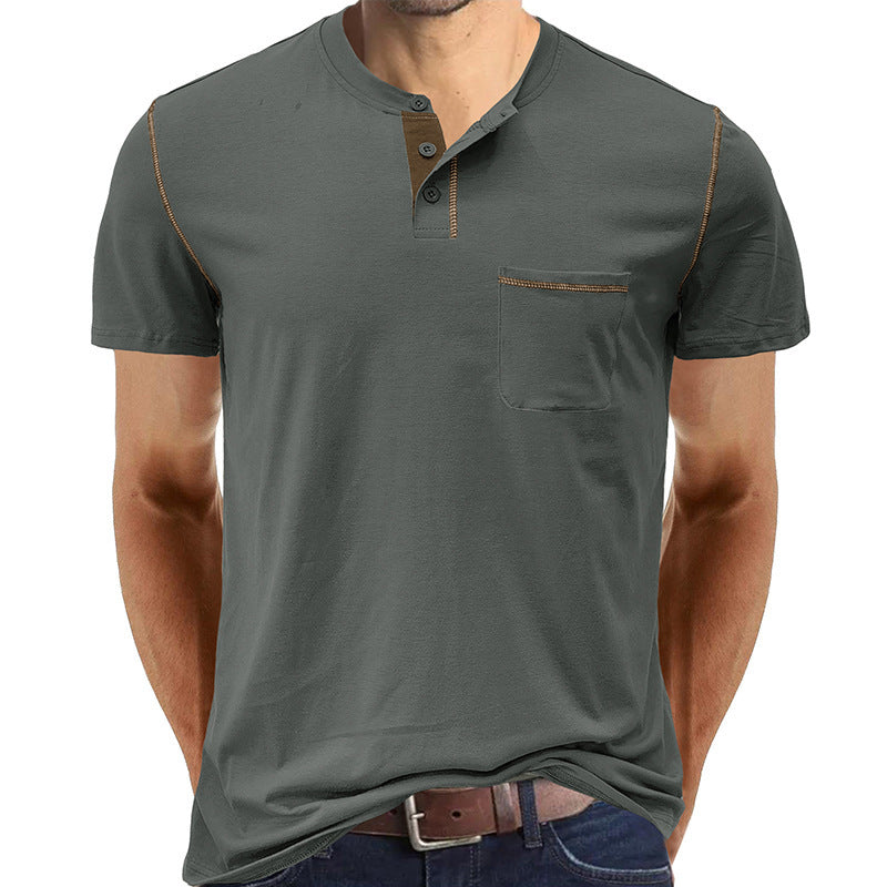 R&B | Kurzärmeliges Henley-Hemd