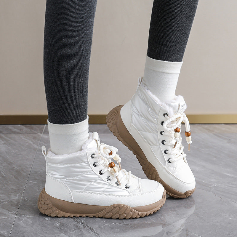 Damen hochgeschnittene Sneaker mit warmem Innenfutter und modischem Design R&B
