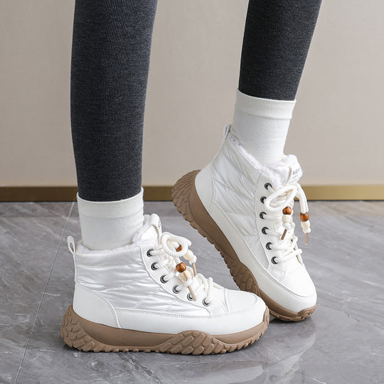 Damen hochgeschnittene Sneaker mit warmem Innenfutter und modischem Design R&B