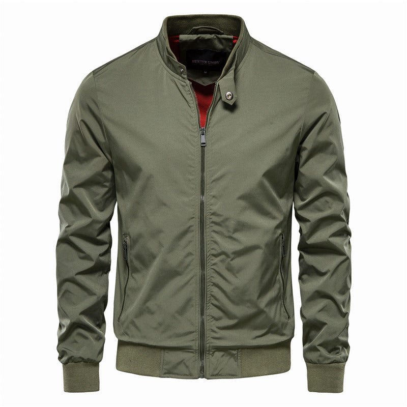 Herren leichte Flugjacke mit praktischen Taschen und Reißverschluss