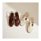 Damen Sling-Pantoletten mit kunstvollem Flechtdesign und komfortablem Riemen