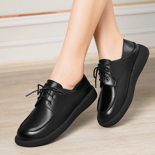 Damen elegante Schnürschuhe aus hochwertigem Kunstleder mit rutschfester Sohle R&B