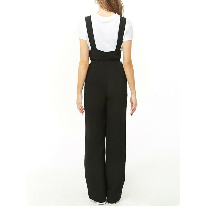 Damen Hochwertiger Jumpsuit mit blickdichten Trägern und Knopfdetail R&B