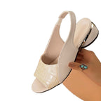 Damen Slingback Sandalen mit modischem Krokopattern und eleganter Absatzgestaltung R&B