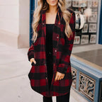 Damen Karierte Overshirtjacke aus weichem Stoff R&B